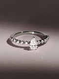 The Diamond Store Silver Solstice pear cut lab diamond engagement ring 0.80ct (British brand)