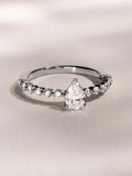 The Diamond Store Silver Solstice pear cut lab diamond engagement ring 0.80ct (British brand)