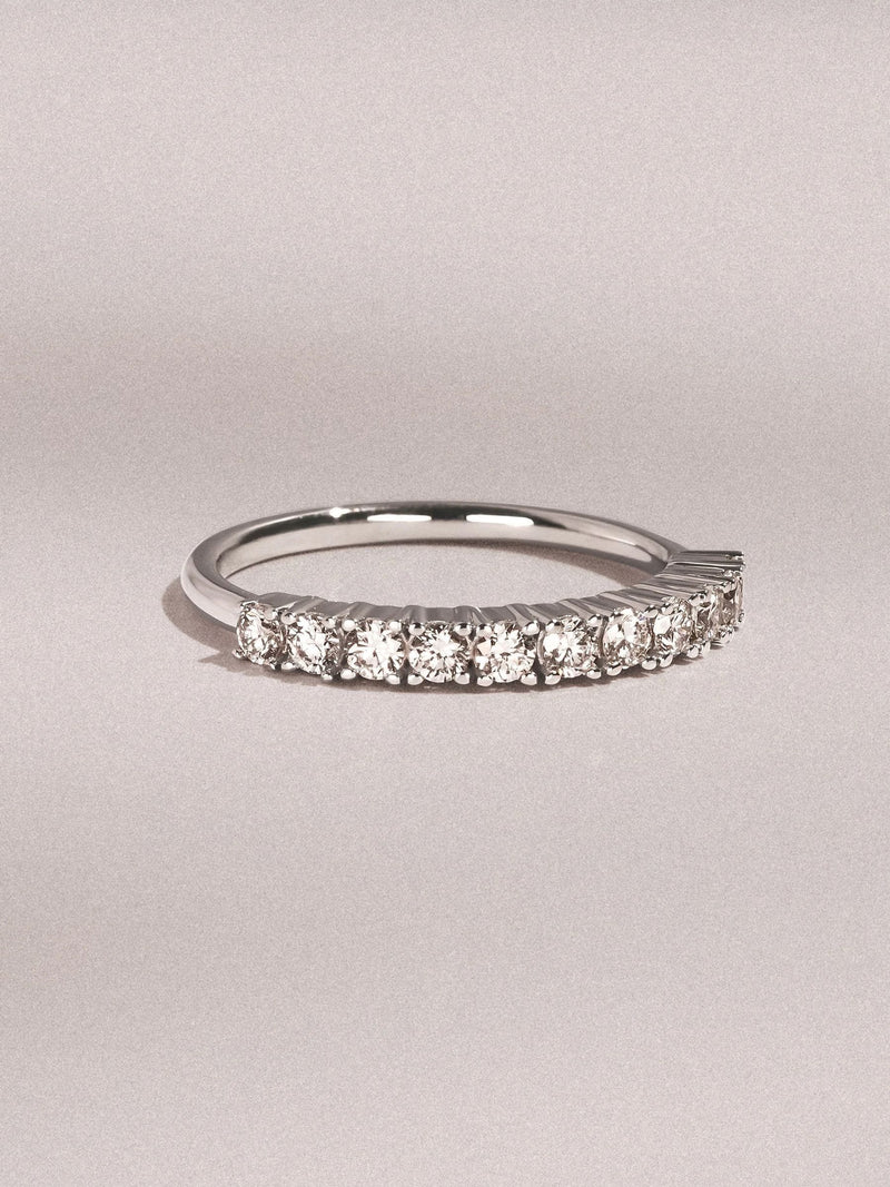 The Diamond Store White Twilight 0.50ct Round Cut Lab Diamond Half Eternity Ring in 9K White Gold