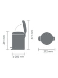 Brabantia Brilliant Steel NewIcon pedal bin 5L - British product
