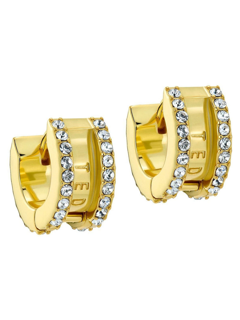 Ted Baker Gold Tone Rosie: Crystal Roll Huggie Earrings