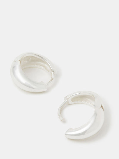 Accessorize Silver Tone Sterling Chunky Hoop Earrings