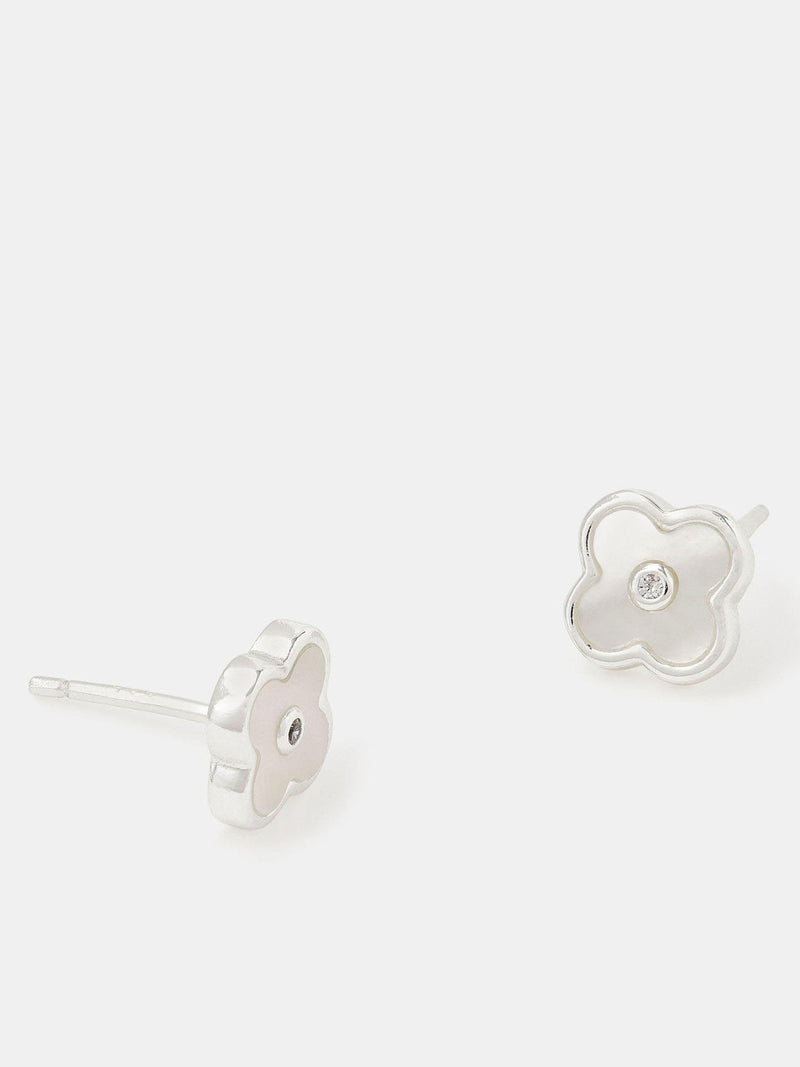 Accessorize Mother of Pearl Clover Stud Earrings - British product