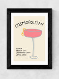 East End Prints Black Cosmopolitan Wall Art Print by Amber May Art