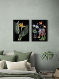East End Prints black dark florals art prints - British product