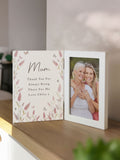 Personalised Floral Wooden Hinged 6x4 Photo Frame by PMC
