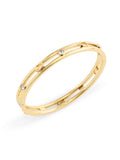 Open Style Hinged Bangle Bracelet with Sculpted C Motifs and Sparkly Stones