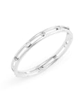 Open Style Hinged Bangle Bracelet with Sculpted C Motifs and Sparkly Stones