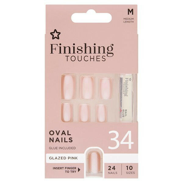 Superdrug Finishing Touches Glazed Pink Oval Nail GOODS Superdrug