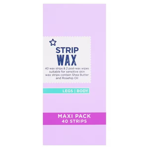 Superdrug sensitive legs and body wax strips 40 count (British brand)