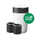 Tommee Tippee Twist and Click Advanced Nappy Bin Starter Set, Eco-Friendlier System with 6x Refill Cassettes White GOODS Boots