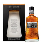 Highland Park 25-Year-Old Single Malt Scotch Whisky 70cl bottle, UK version
