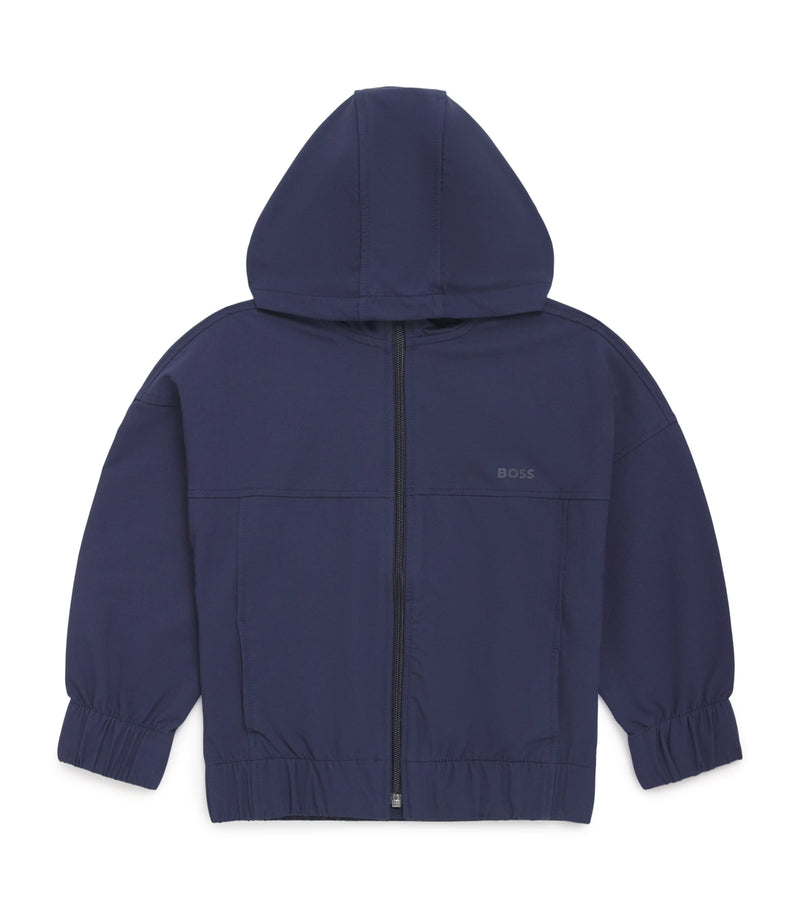 BOSS Kidswear hooded zip-up raincoat for children 4-16 years - British product