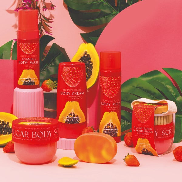 Strawberry Papaya Body Cream 200ml bottle (British brand)