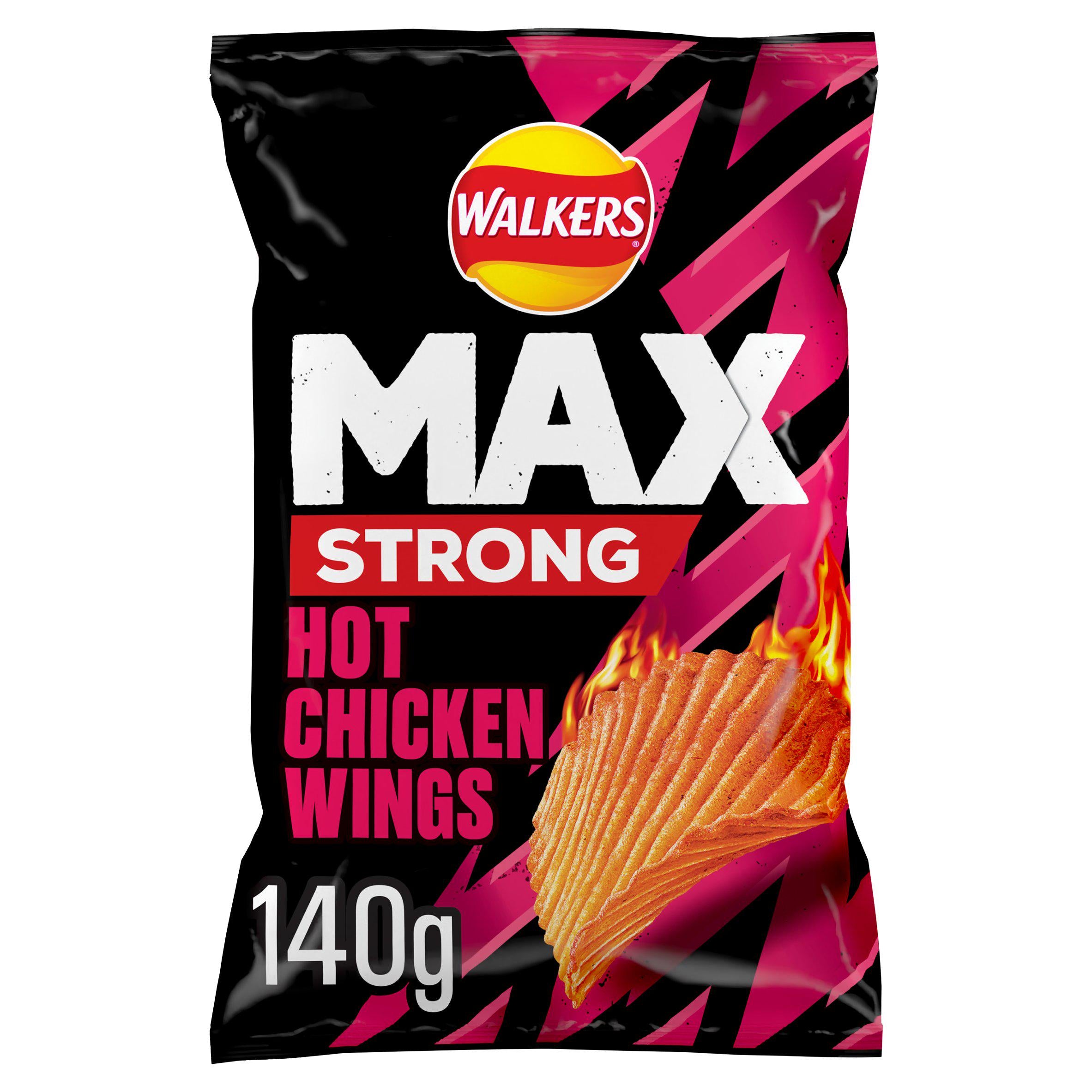 Walkers Max Strong Hot Chicken Wings Sharing Crisps 140g GOODS Sainsburys