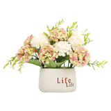Livingandhome Hydrangea Flower in Ceramic Planter White Green 20cm, imported from the UK