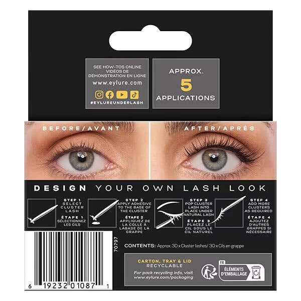 Eylure Underlash Refill Kit Lengthening Eyelash Clusters - British product