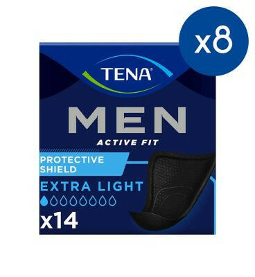 TENA Men Incontinence Protective Shield - Extra Light - 8 packs of 14 Bundle GOODS Boots