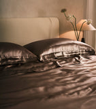 Gingerlily Silk Mocha King Fitted Sheet 150cm x 200cm - British product