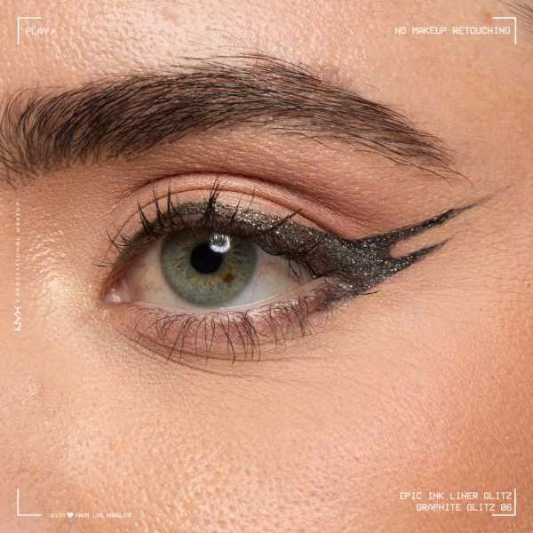 NYX Epic Ink liquid eyeliner Graphite Glitz shade, imported from the UK
