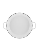 Enamelled Cast Iron Shallow Casserole Dish with Petal Lid, 26cm
