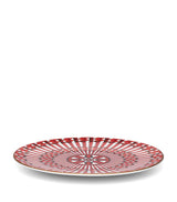 White Porcelain Bread Plate with Red and Gold Decor 16cm