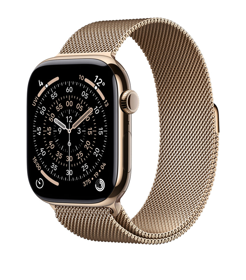 Apple Apple Watch Series 11 - Titanium with Gold Milanese Loop, 46mm, Medium/Large