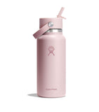 Hydro Flask wide mouth water bottle with flex straw cap 946ml, UK version