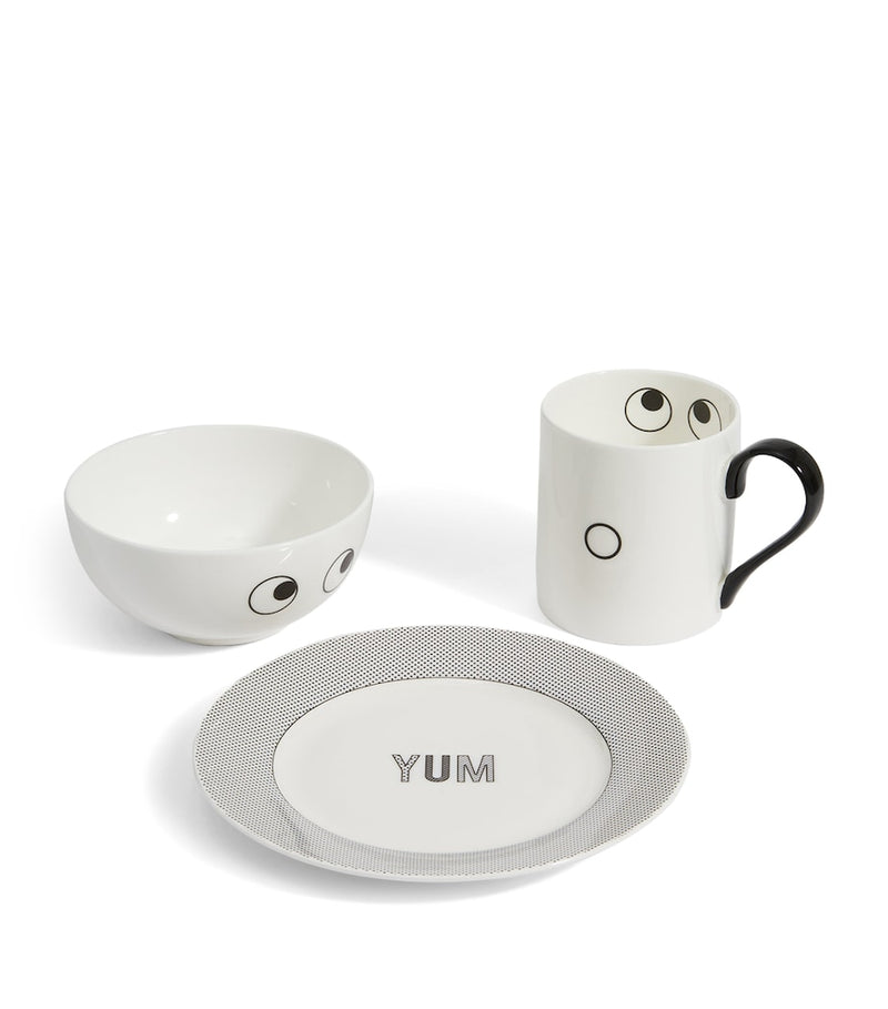 Anya Hindmarch Ceramic Eyes Mug, Bowl and Plate Set
