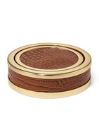Aerin Set of 4 Leather Classic Coasters