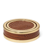 Aerin Set of 4 Leather Classic Coasters