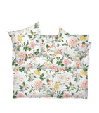 White Cotton Floral Print King Oxford Pillowcase 50cm x 90cm