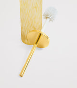 Crystal Amber Toilet Brush Holder with 24-Karat Gold Plating and 130ml Capacity