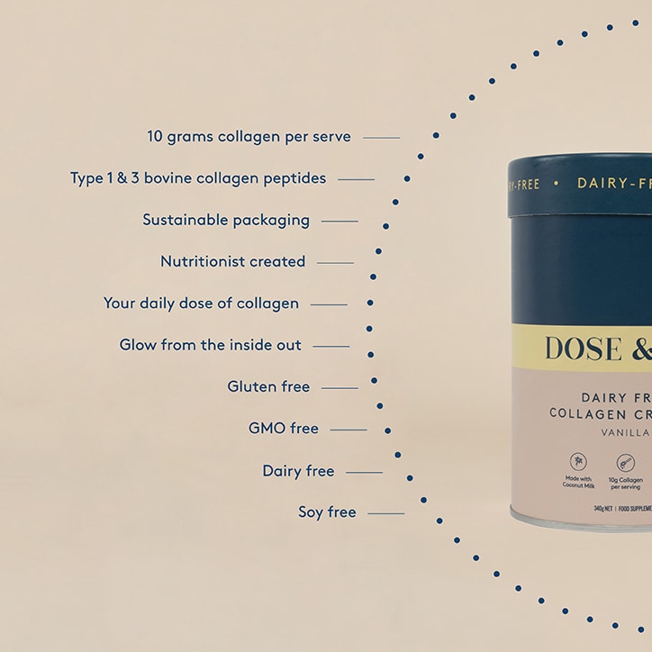 Dose & Co Dairy-Free Collagen Creamer Vanilla 340g - 998453