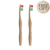 Dr Botanicals Bamboo Toothbrush Rainbow Duo Pack - British product
