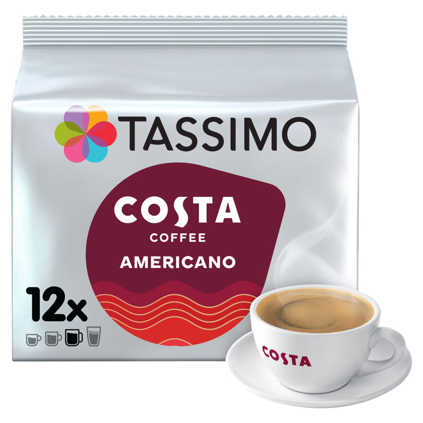 Tassimo Costa Americano Coffee Pods x 12 GOODS ASDA