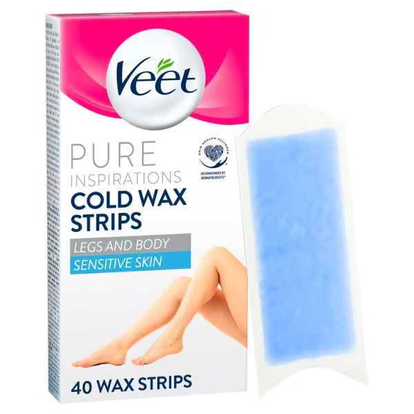 Veet Sensitive Wax Strips Legs Body 40 pack (British brand)