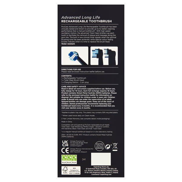 Superdrug ProCare Long Life Electric Toothbrush GOODS Superdrug