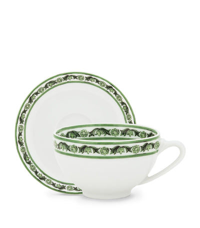 Dolce&Gabbana Casa Verde Maiolica Porcelain Coffee Cup and Saucer