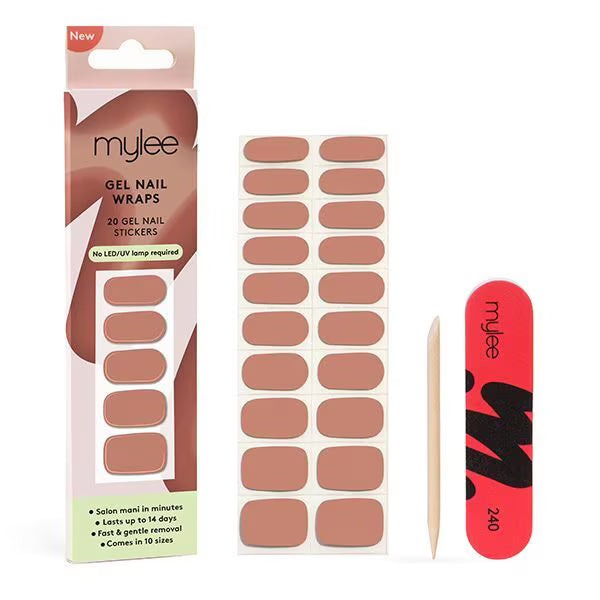 Mylee Gel Nail Wraps Naturally Darling, imported from the UK