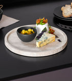 Earthenware Serving Platter with Travertine Pattern (24.5cm)