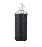 Leather and Chrome-Plated Brass Soap Dispenser