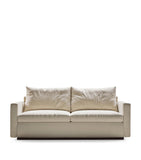Solid Wood Bed Frame with Brass Inserts and Upholstered Headboard, Approx. 130x214x300cm
