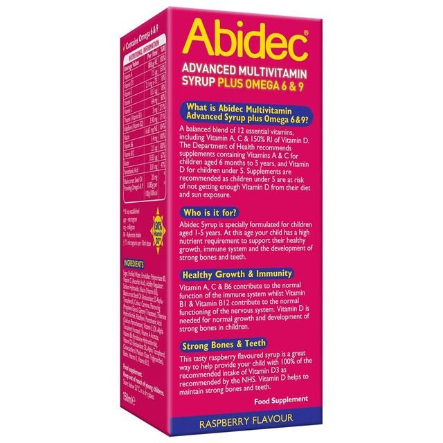 Abidec Advanced Raspberry Multivitamin Syrup 150ml - McGrocer