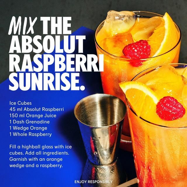 Absolut Raspberri Raspberry Flavoured Swedish Vodka 70cl - McGrocer
