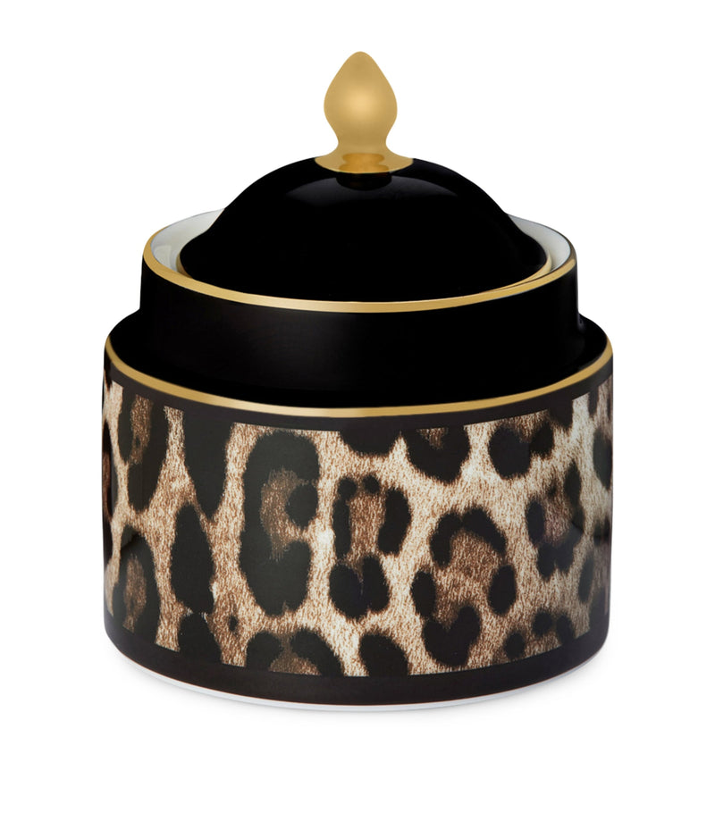 Dolce&Gabbana Casa Porcelain Leopard Print Sugar Bowl (10cm)
