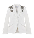 Wool Waistcoat with Lace Ruffles and Square Neckline