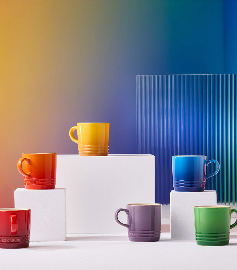 Le Creuset rainbow espresso mugs set of 6, UK version