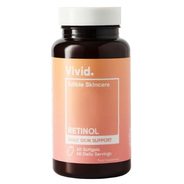 Vivid Retinol Edible Skincare Drops - 60 Capsules GOODS Superdrug