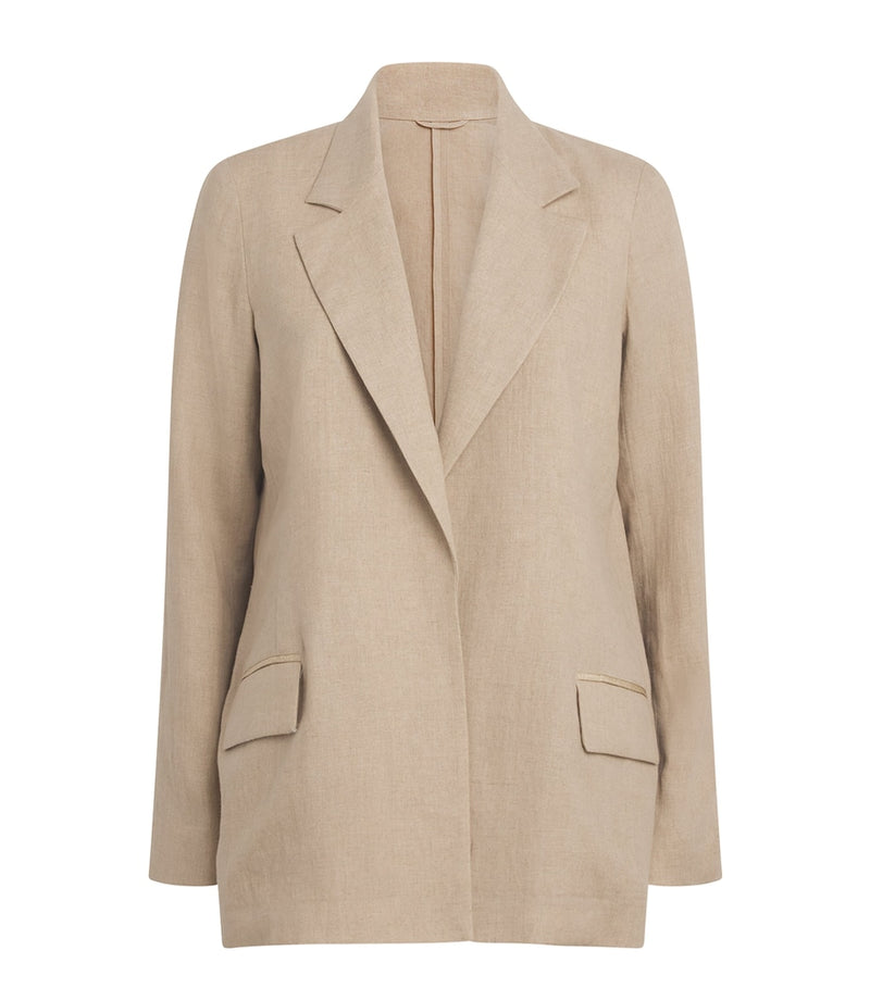 Unlined Linen Blazer for Summer with Regular Fit
